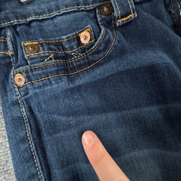 True Religion Jeans 32 (30x29) Casey USA Made Skinny Straight Stretch Blue Denim - Picture 9 of 16